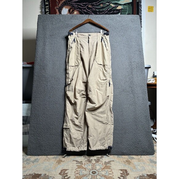 Y2K No Boundaries Zip Off Cargo Pants Mens Size 34X32 Beige Baggy Loose - Picture 1 of 16